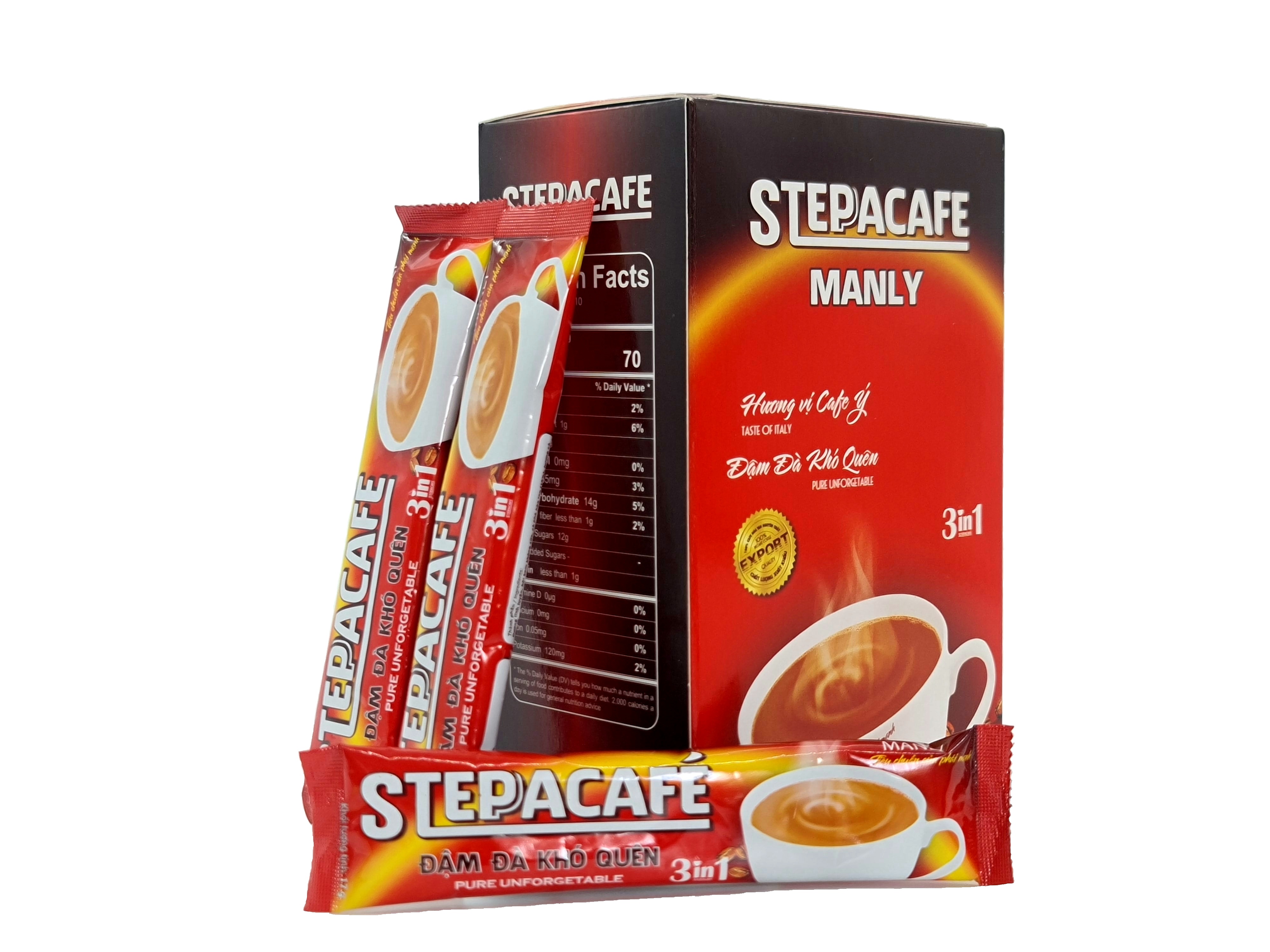 STEPPACAFE-Cà phê sữa hoà tan Manly 3in1 (Hộp 10 gói x 17g)