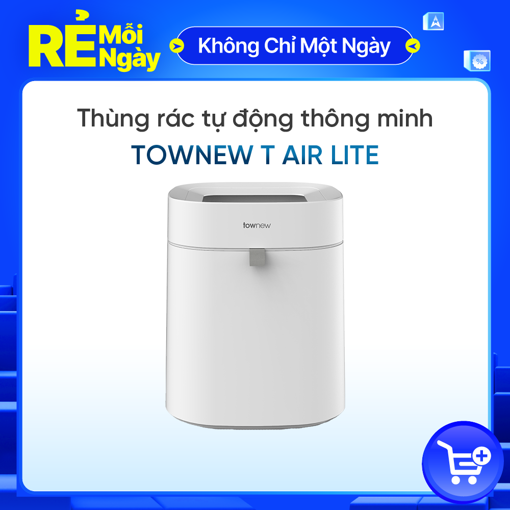 Thùng Rác Thông Minh TOWNEW T AIR LITE (white) - Tự động đóng gói và thay túi rác - Bản Quốc Tế_Bảo hành 12 tháng