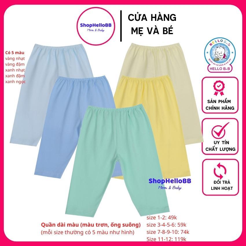 Quần dài màu Hello BB cho bé trai/bé gái Hello B&amp;B (đủ size 1-12 cho bé 6-35kg) có 5 màu như hình