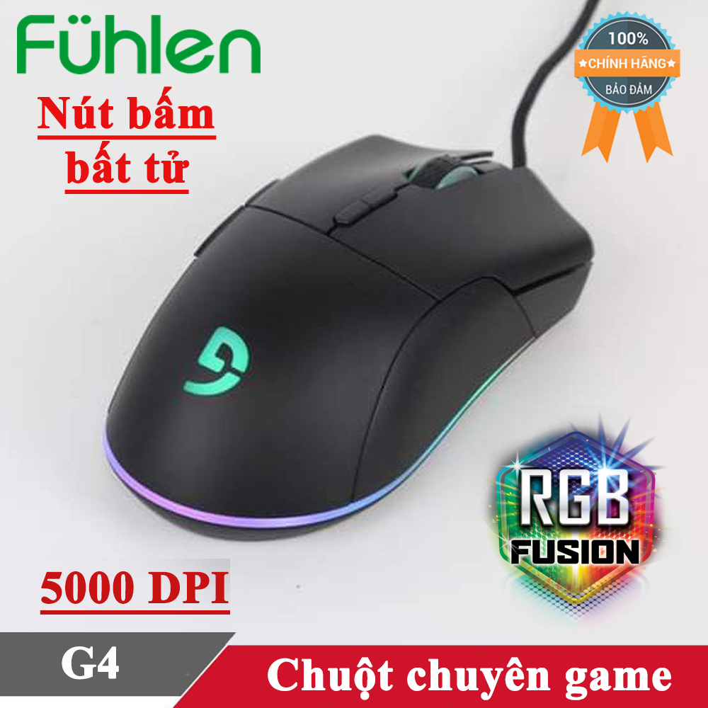 Chuột gaming chơi game có dây Fuhlen G4 5000DPI Led nhiều màu tem Ninza - Hàng chính hãng