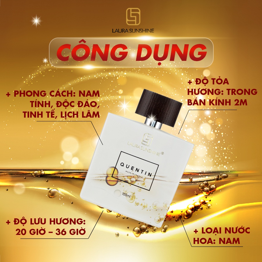 Nước hoa nam Laura Paris 05 Quentin 100ml - Nước hoa Laura Sunshine Nhật Kim Anh mùi số 5 (100ml)