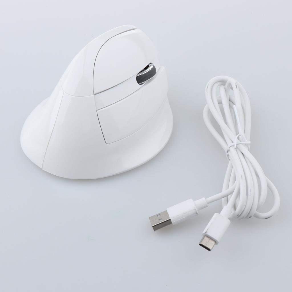 Ergonomic Wireless Mouse 2.4G Gaming Vertical Mouse 2400DPI Adjustable White