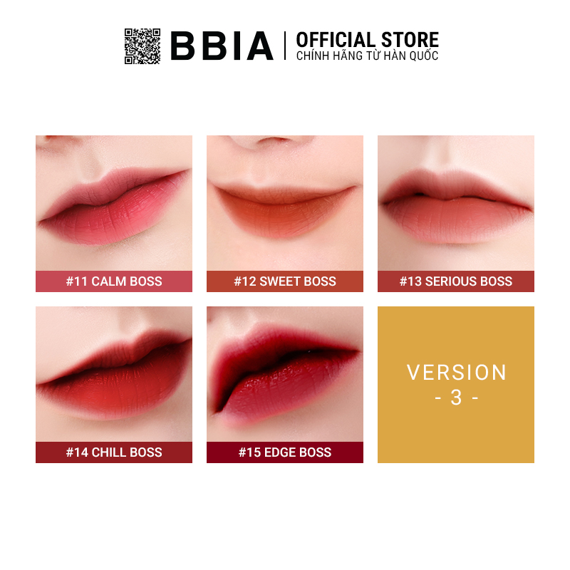 Son kem lì Bbia Last Velvet Lip Tint Version 3 5g (5 màu)