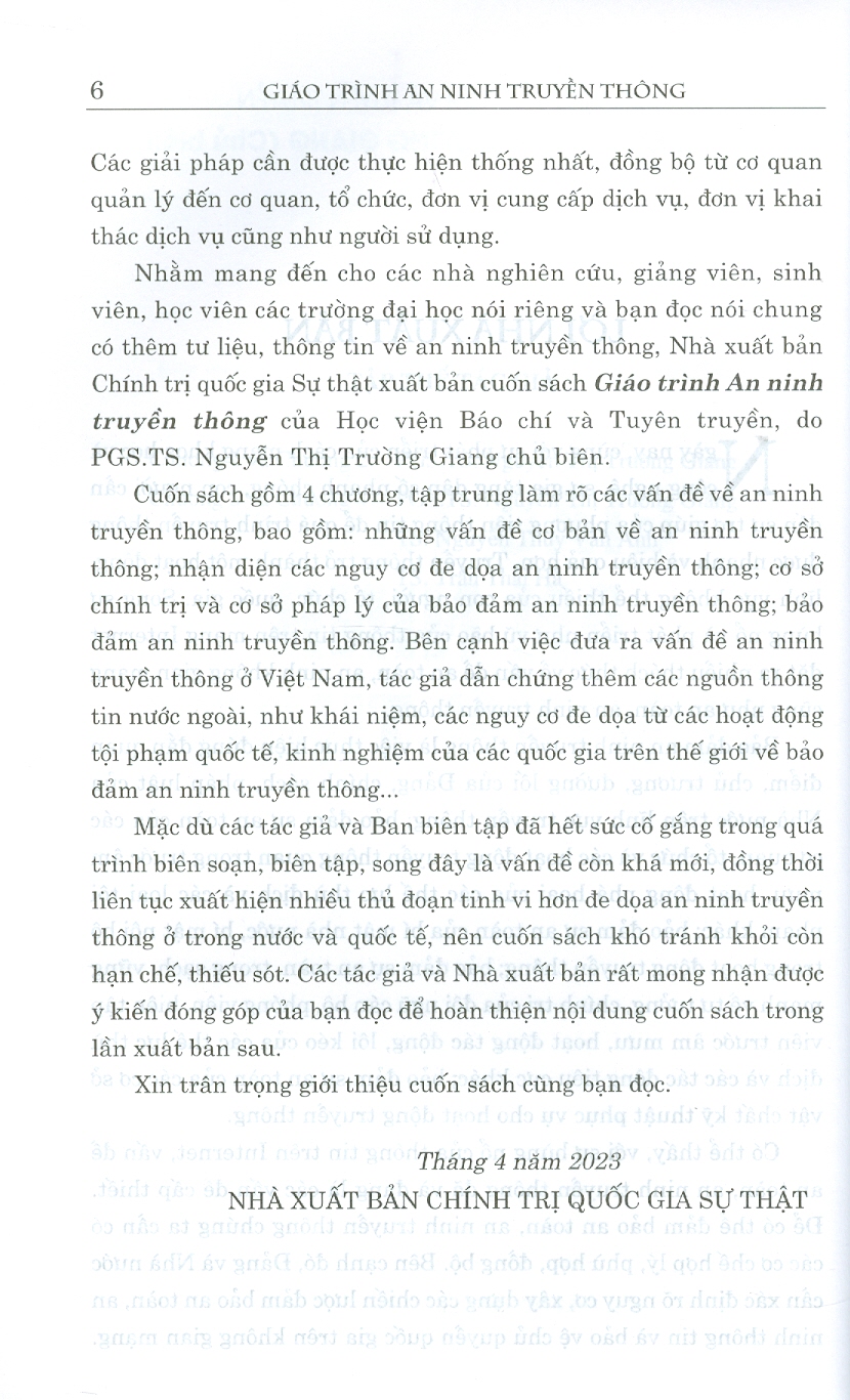 Giáo trình An Ninh Truyền Thông (Học viện Báo chí và Tuyên truyền)