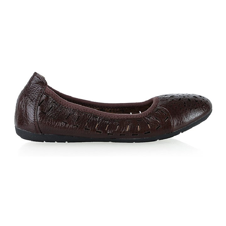 HJ7950-51-52 - Giày nữ hoa văn Huy Hoàng da bò màu da, đen, nâu đất