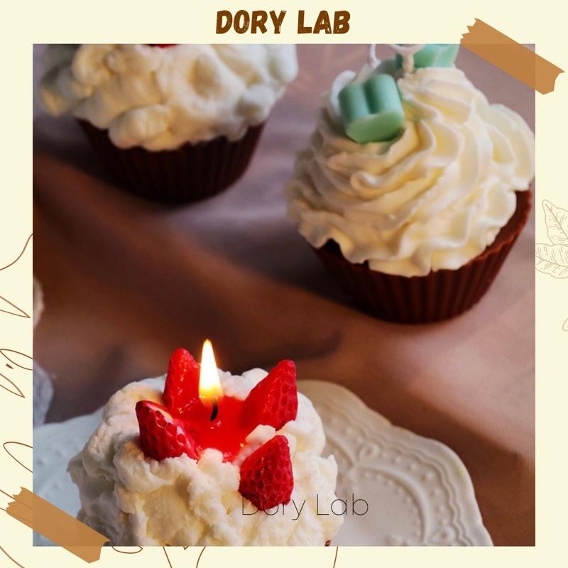 Nến Thơm Bánh Cupcake Dâu Tây Mini Hàn Quốc, Phụ Kiện Decor, Quà Tặng