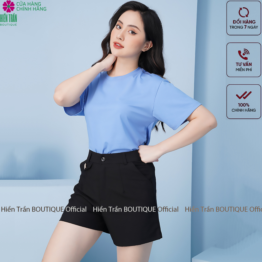 Áo thun nữ Hiền Trần BOUTIQUE phông trơn nam nữ form suông rộng nhiều màu sắc vải cotton cao cấp