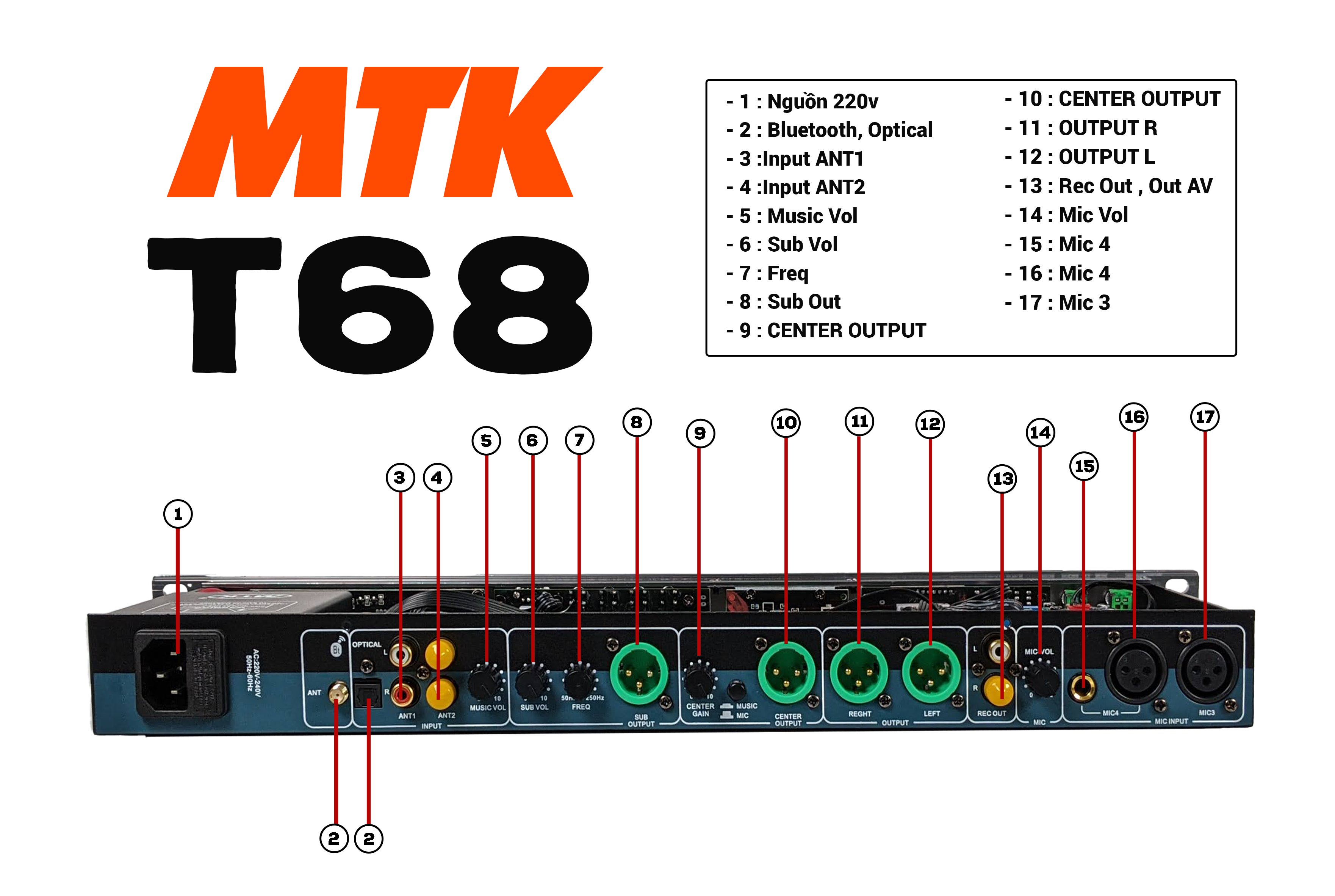 VANG CƠ CHUYÊN NGHIỆP Max MTK T68  - VANG CƠ HIỆN ĐẠI NHẤT – MỚI NHẤT NĂM 2021 - ÂM THANH CỰC CHUẨN – CHỐNG HÚ HIỆU QUẢ - ĐẦY ĐỦ CỔNG KẾT NỐI, CÓ CỔNG QUANG OPTICAL - MÀN HÌNH LCD - REMOTE TIẾNG VIỆT CÓ HIỆU ỨNG KHÁN GIẢ