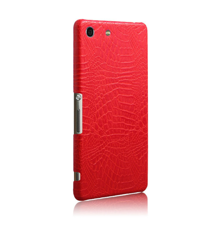 Ốp Lưng Cho Sony Xperia M5 Vân Cá Sấu Màu Đỏ