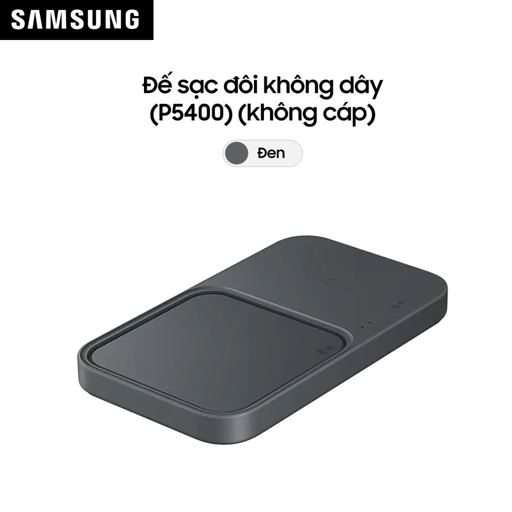 Đế sạc đôi không dây Samsung 15W (kèm củ 25W và cáp USB-C) EP-P5400 - Hàng Chính Hãng