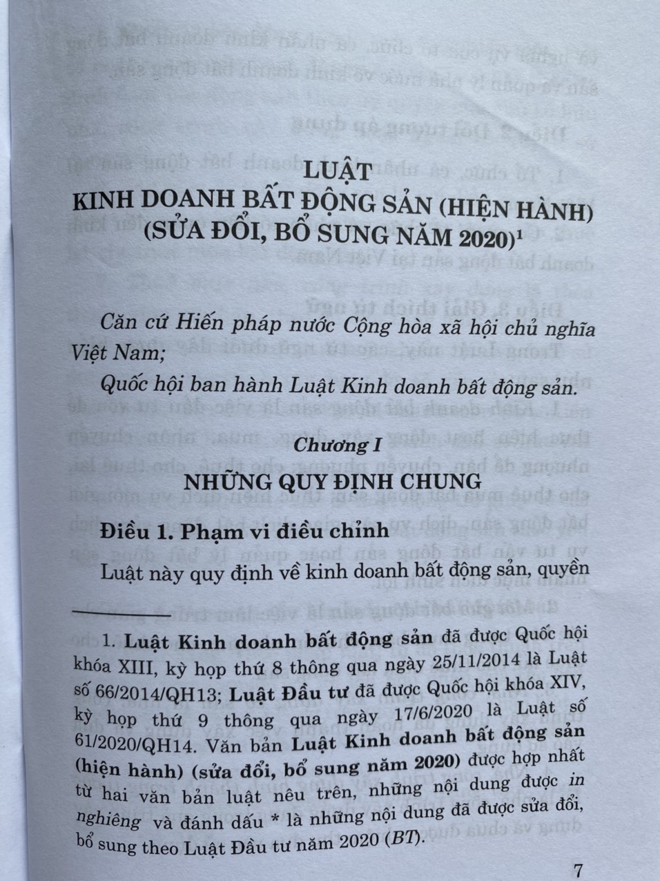 Luật Kinh Doanh Bất Động Sản (hiện hành) (sửa đổi, bổ sung năm 2020)