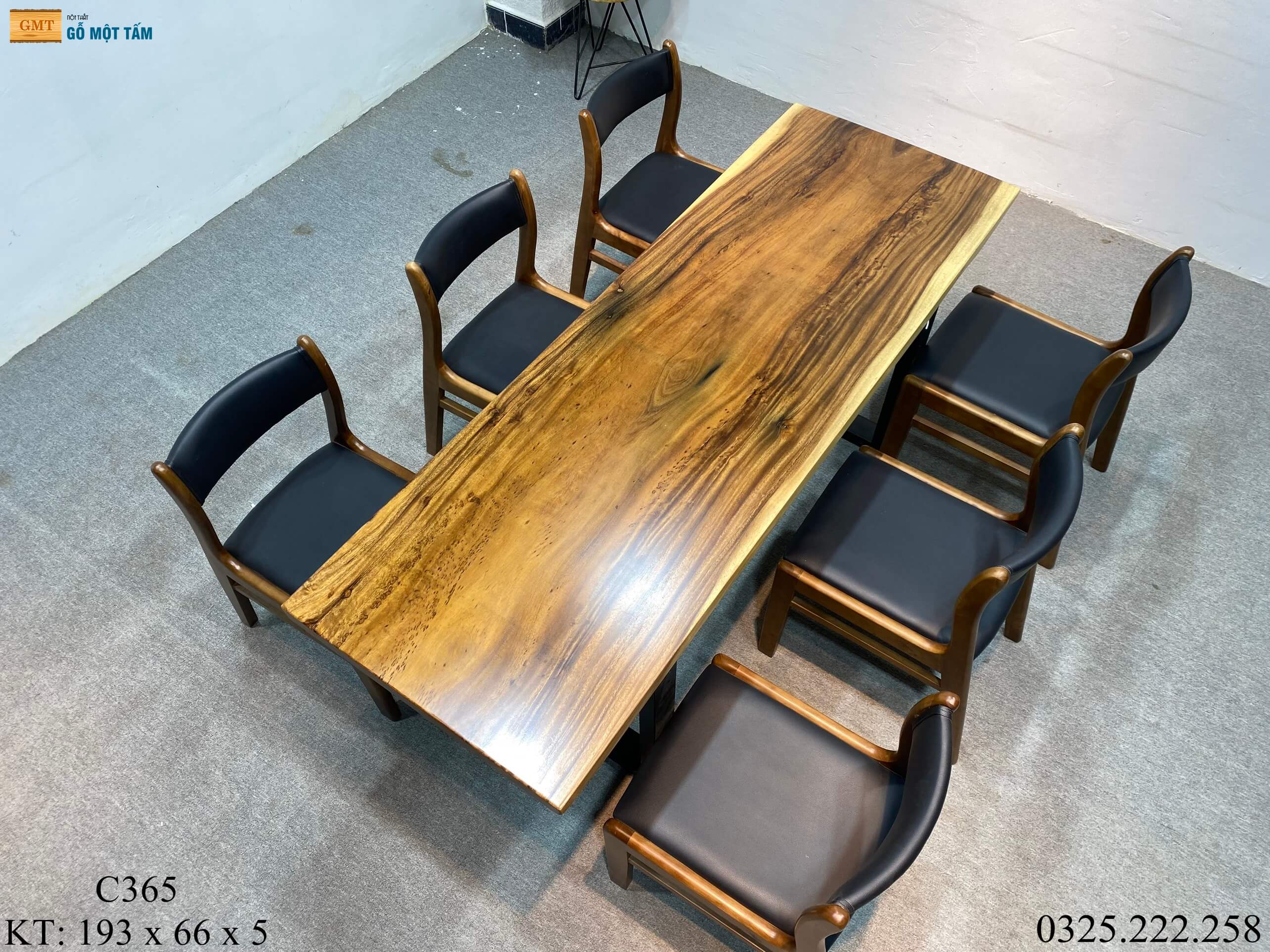 Bàn Làm Việc Gỗ Me Tây, Bàn Cafe Gỗ Me Tây, Bàn Gỗ Me Tây Nguyên Tấm Dài 1,93m Rộng 66cm Dày 5cm