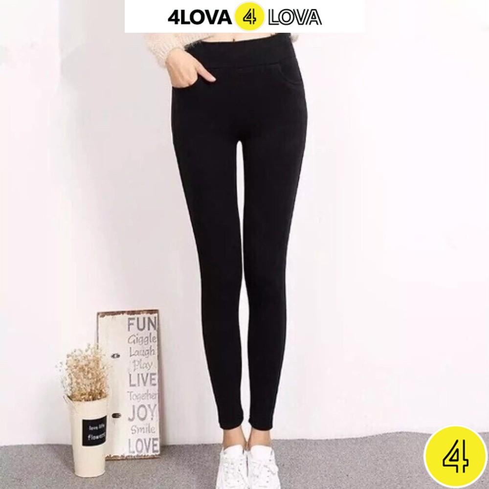 Quần legging nữ nâng mông 4LOVA dáng dài cạp cao giữ nhiệt, chất umi Hàn loại 1