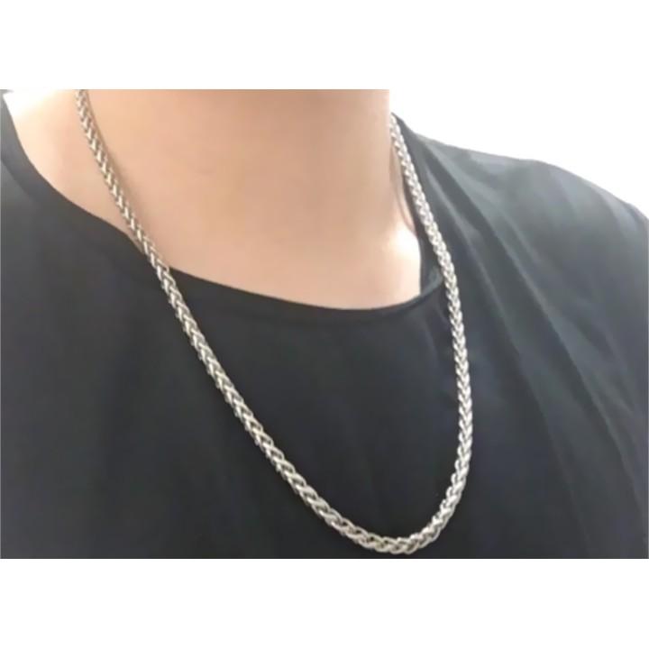 Dây chuyền nam inox kiểu bông dừa 6mm kiểu xoắn sáng đẹp, không đen, không gỉ - Đem lại phong độ đẳng cấp cho người đeo
