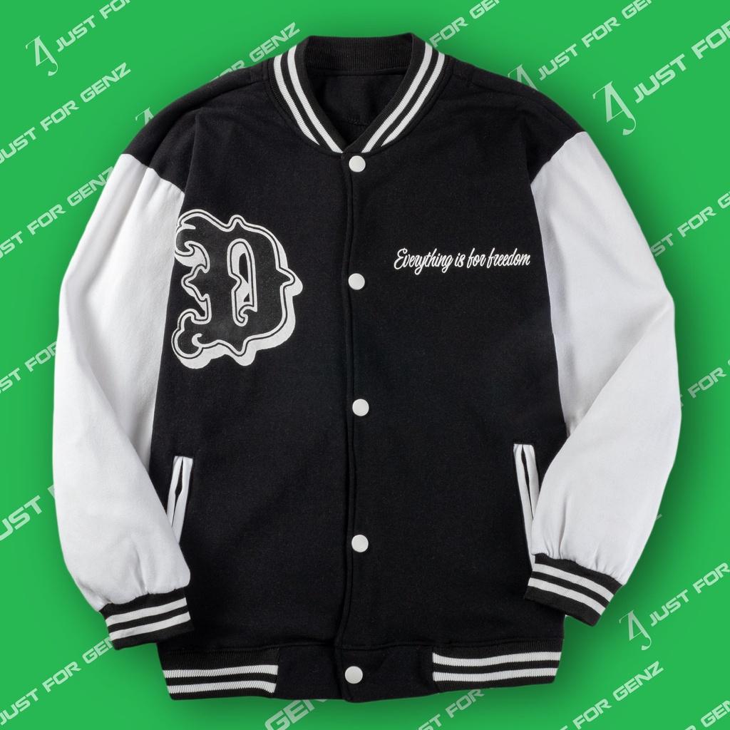 Áo khoác Bomber Varsity Jacket UNDERTRAP, áo bomber nam nữ unisex JFgenz chất nỉ bông DFire