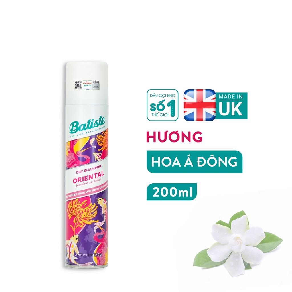 Dầu Gội Khô Batiste Hương Hoa Á Đông Sang Trọng Quý Phái - Batiste Dry Shampoo Pretty &amp; Opulent Oriental 200ml