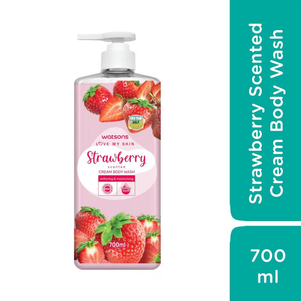 Kem Tắm Watsons Love My Skin Strawberry Scented Cream Body Wash 700ml