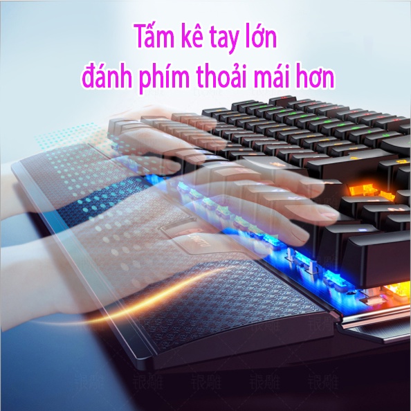 Bàn Phím Cơ Gaming K100 Full Led - Bàn Phím Máy Tính Cơ Thiết Kế Hợp Kim Nhôm Bền Bỉ Với Full Size 104 Phím Cơ Cao Cấp - K1357