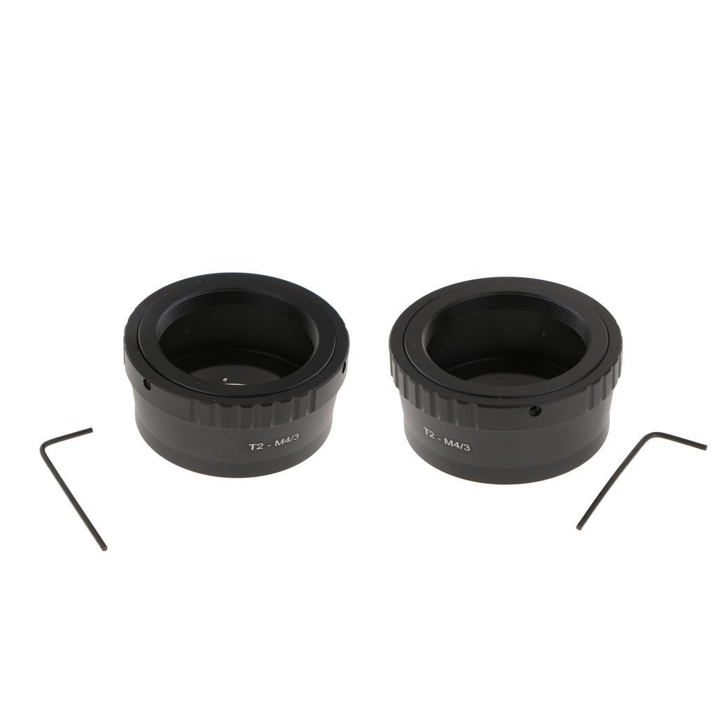 2 Pieces T2 Mount Lens Adapter to M 4/3 for  Cameras Telescope