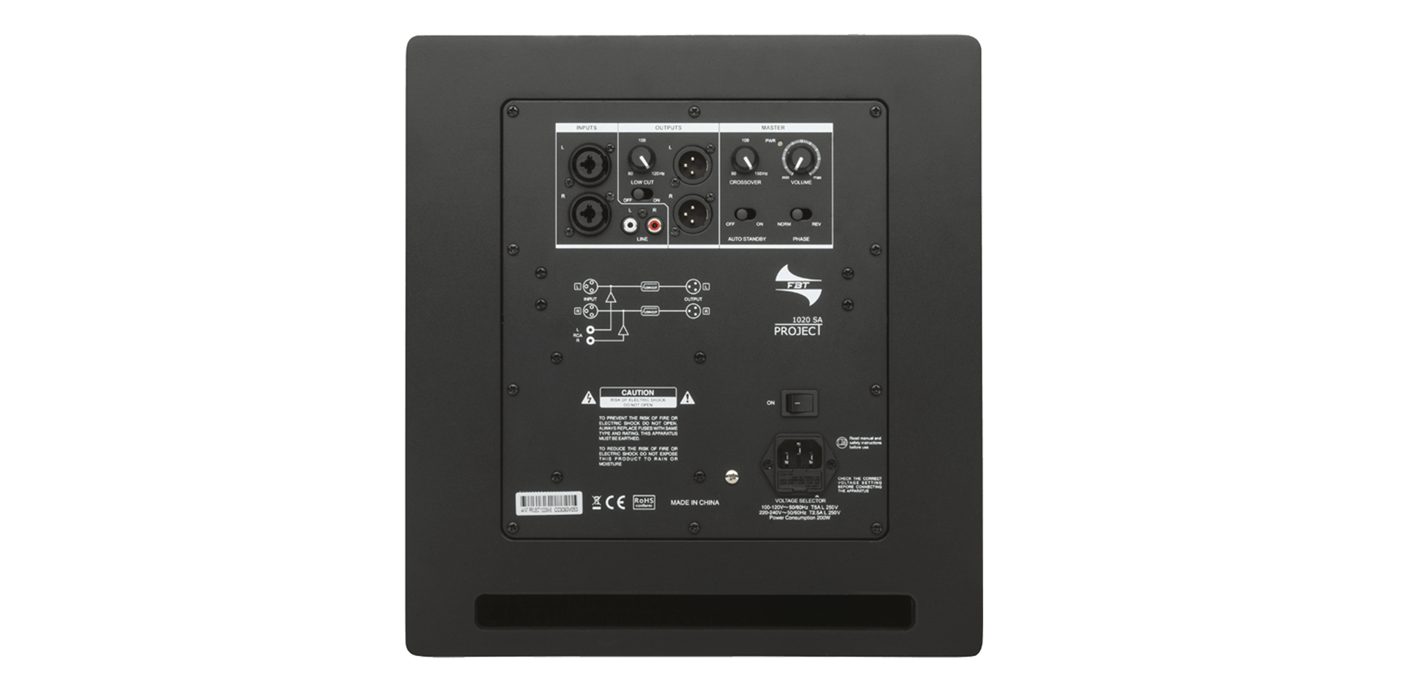 PROJECT 1020SA Loa sub liền công suất 150W RMS 10inch FBT - hàng chính hãng
