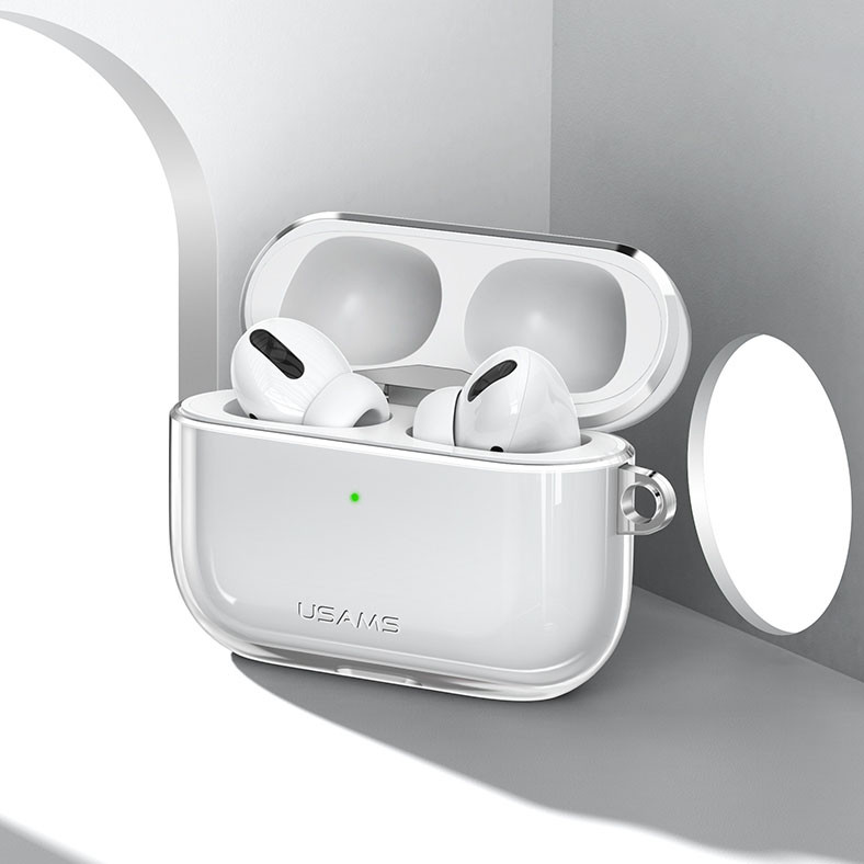 Bao case silicon trong suốt chống sốc siêu mỏng cho tai nghe Apple Airpods Pro hiệu Usams US-BH570 - Hàng nhập khẩu