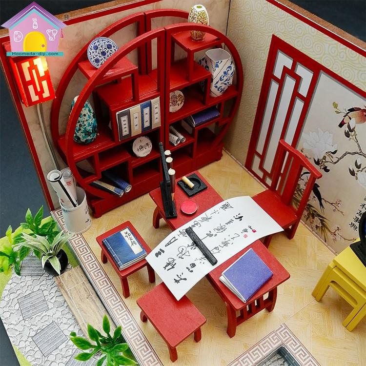 Mô hình nhà DIY Doll House Ink Bamboon in Breezing Kèm Đèn LED và MICA chống bụi