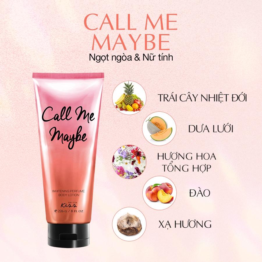 Sữa Dưỡng Trắng Da Toàn Thân Hương Nước Hoa Malissa Kiss Hương Call Me Baby 226g