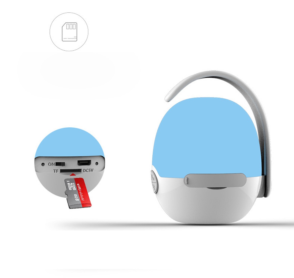 Loa nghe nhạc mini siêu trầm hình quả trứng hỗ trợ bluetooth, thẻ nhớ, kết nối đàm thoại + Hộp quẹt bật lửa khò kiêm đồng hồ thơi thượng