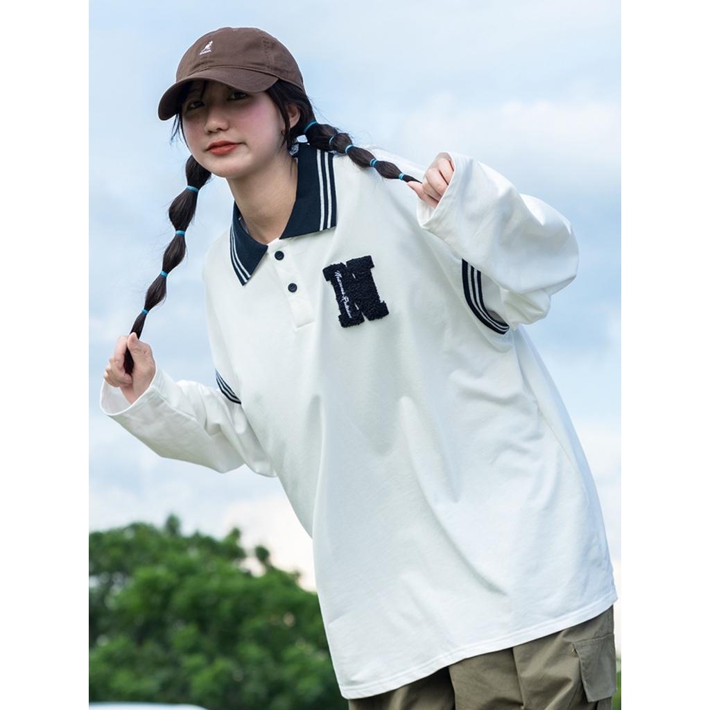 Áo polo dài tay MEANSTORE phông Unisex nam nữ tee oversize form rộng pull Ulzzang Hàn Quốc vải mềm