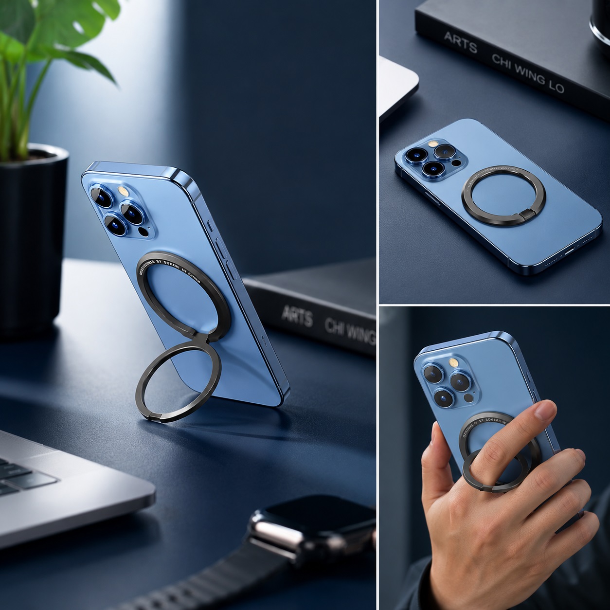 Giá đỡ vòng Ring Stand từ tính Magnetic N52 cho điện thoại iPhone 18 17 16 15 14 13 12 Hiệu HOTCASE Finger Ring - Kiêm Chân Đế Gập 180° – Xỏ Ngón Chống Rơi – Dựng Dọc Ngang – Siêu Mỏng - Hàng nhập khẩu