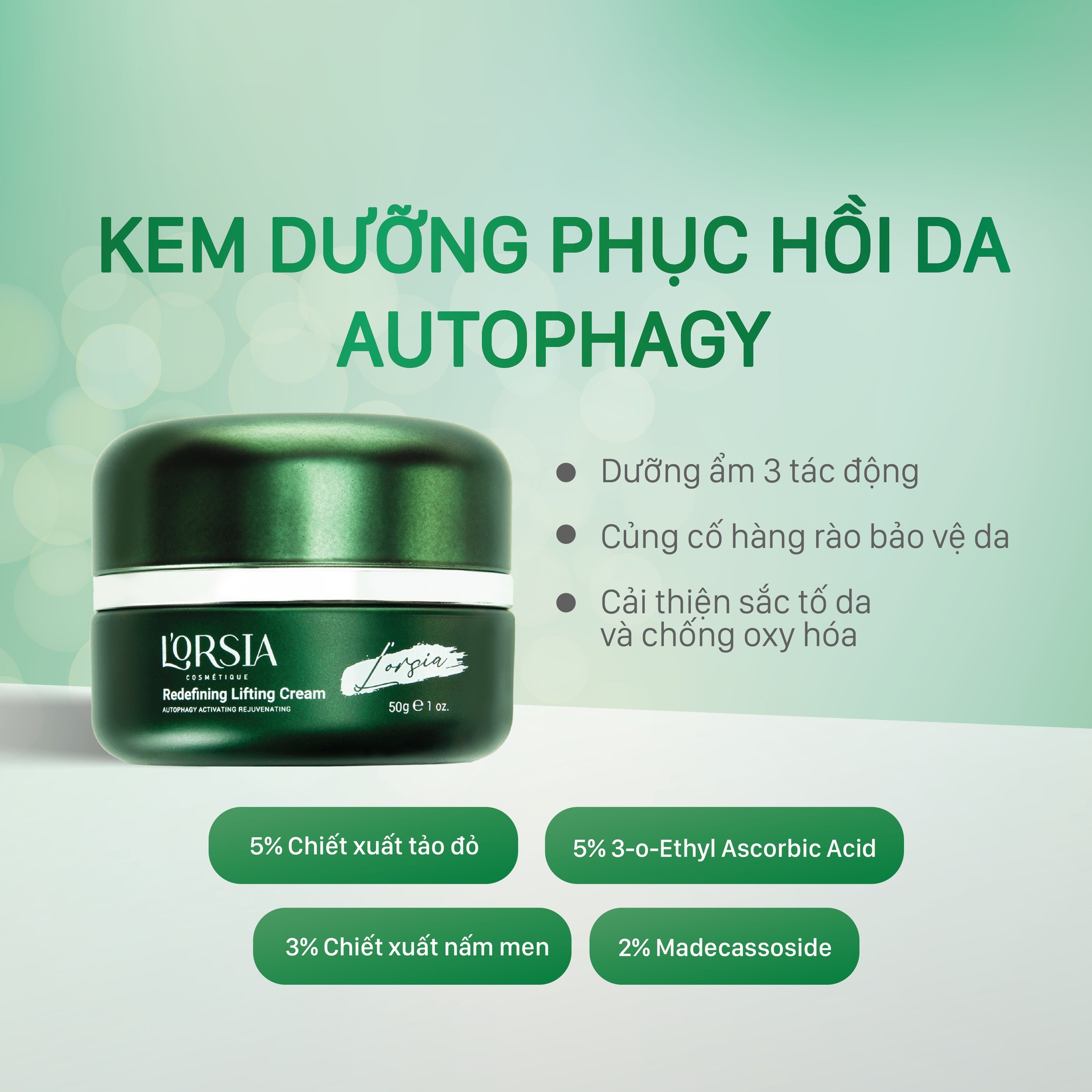 Kem Dưỡng Ẩm L’orsia Autophagy Phục Hồi Da Ngăn Ngừa Lão Hoá 50g