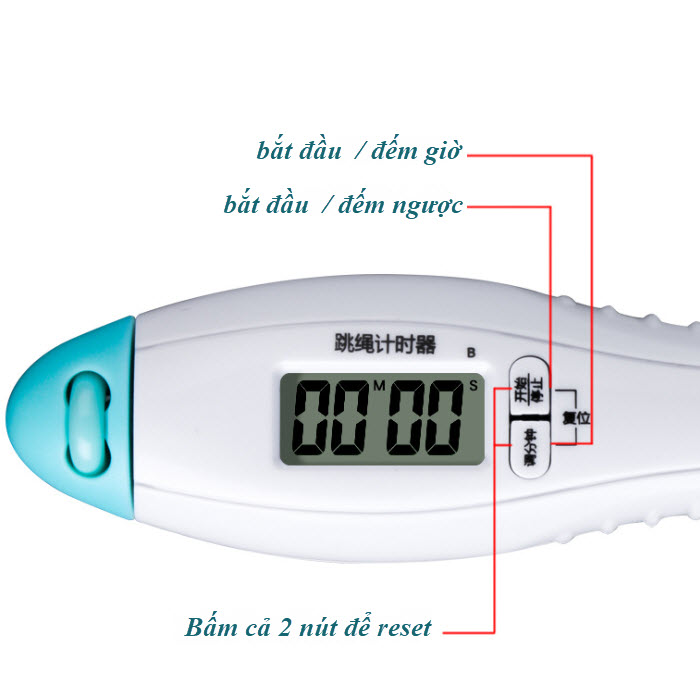 Dây nhảy lõi thép Cleacco tự động đếm số , đếm giờ , tích hợp đo calo , quãng đường