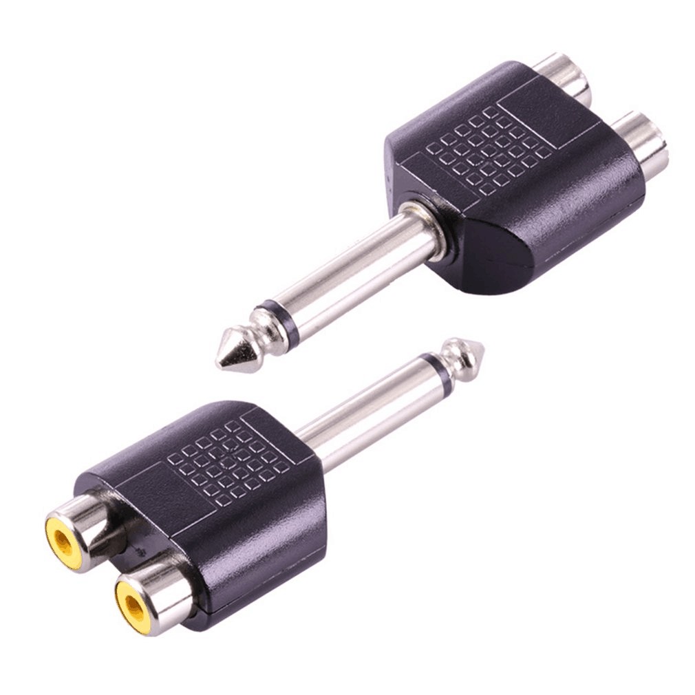 Đầu giắc chuyển đổi 6.5mm / 6.35mm Stereo ra 2 đầu AV / RCA