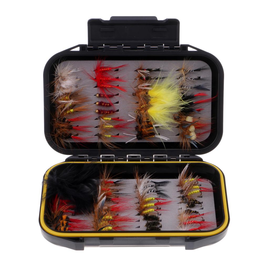 72pcs Hook Bait Lure Lifelike Insects Wet / Dry Fly Fishing Flies