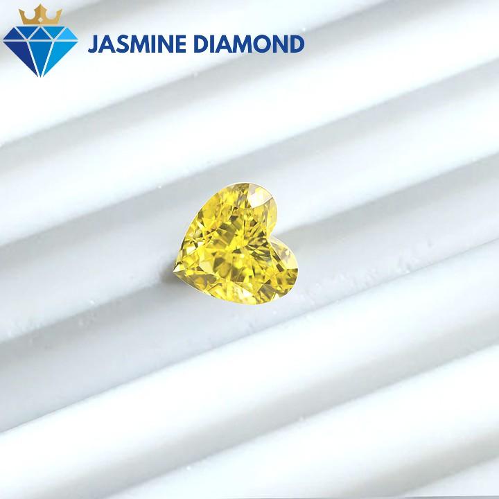 Kim cương nhân tạo Mỹ Moissanite giác cắt Heart vàng vivid