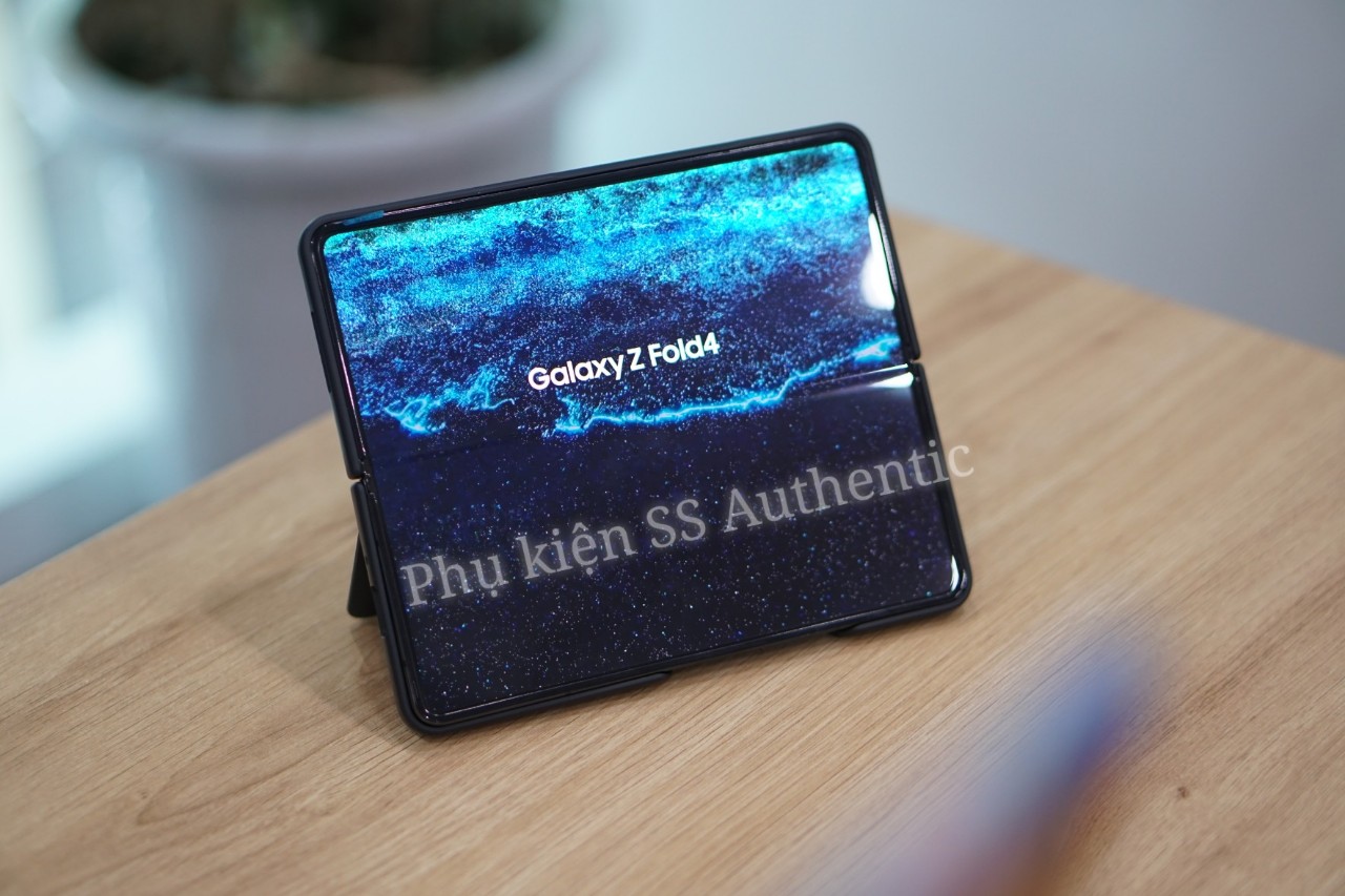 Ốp lưng Samsung Fold 4 kèm Bút Spen & Chân Đứng - màu đen - Hàng Chính hãng