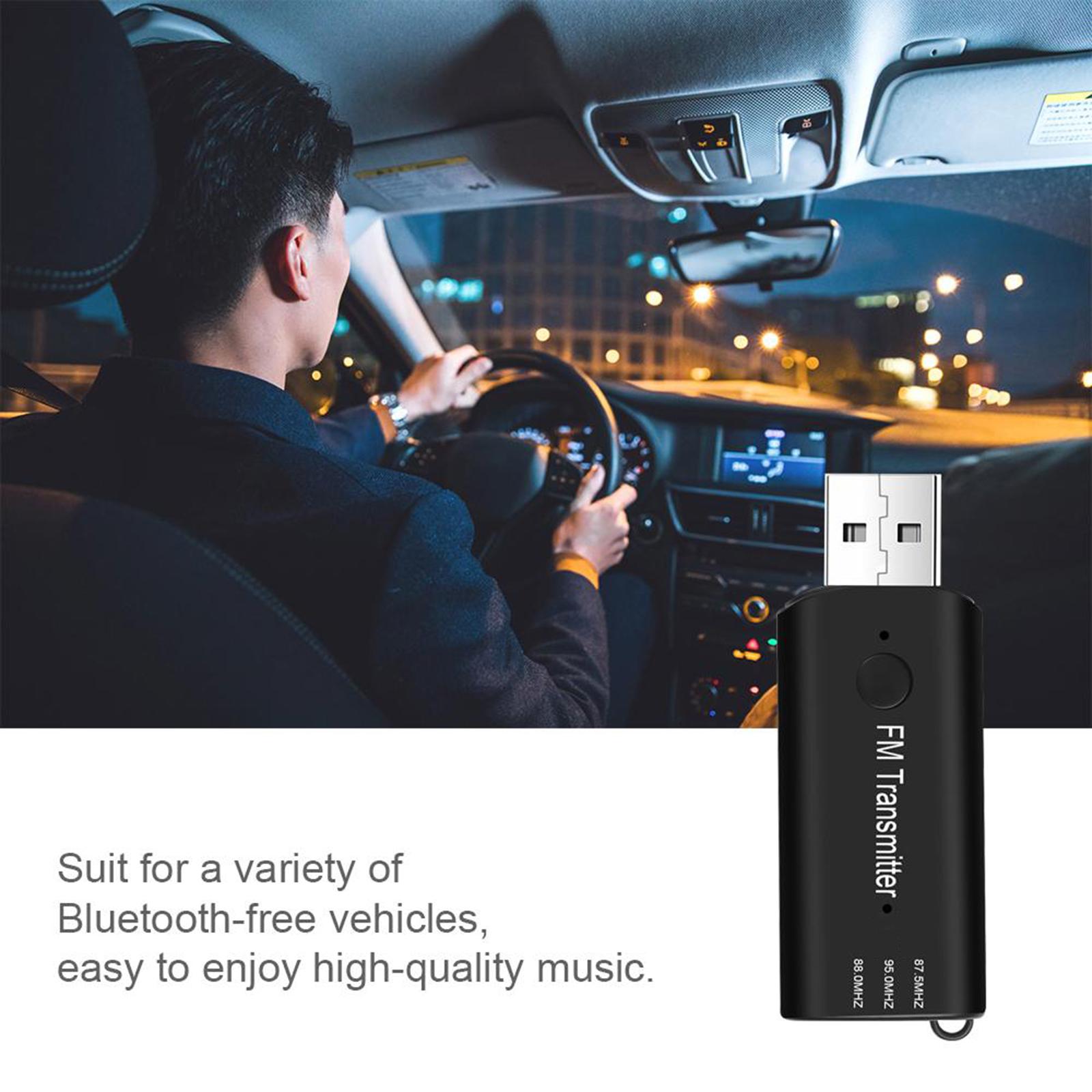 Bluetooth 5.0 Transmitter and Receiver FM 2-in-1 Low Latency Mini Wireless Audio Adapter AUX Adapter for TV Home Sound System Car Headphones Speakers