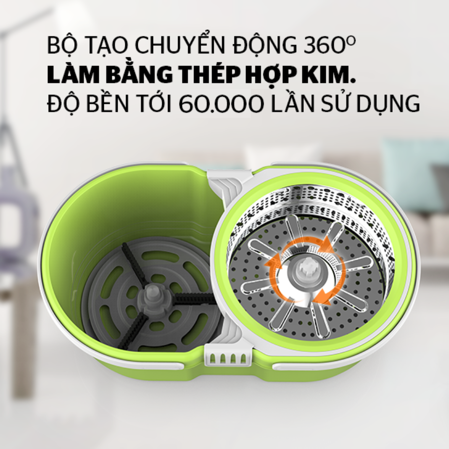 Bộ Lau Nhà 360 Độ Sunhouse Thế Hệ Mới KS-CL260PG