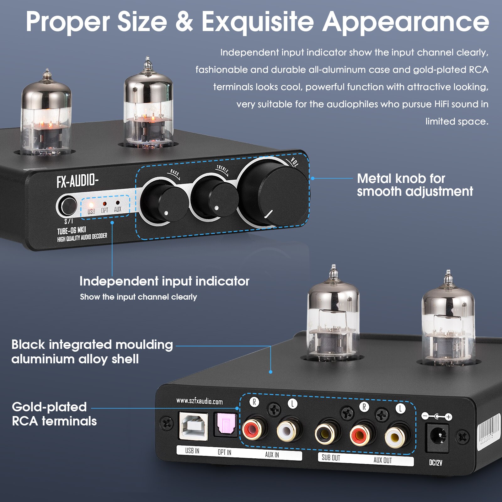 Bộ Ampli Đèn 6N3 Preamplifier Đèn, Chỉnh Bass-Treble FX-Audio TUBE-06 MKII - Hàng Chính Hãng