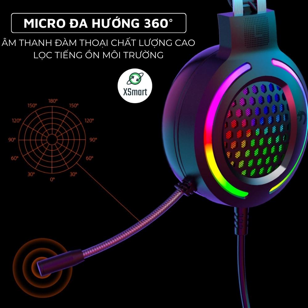 Tai Nghe Chụp Tai Chơi Game N2 LED RGB Chống ồn Âm Thanh 5D Super Bass Micro Lọc Âm 360 Độ Cho Máy Tính/ Laptop/ PC-Hàng Chính Hãng
