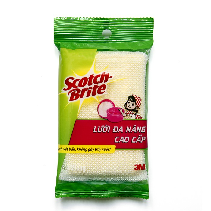 Lưới cọ rửa chén đa năng 3M SCOTCH-BRITE, 90mm x 105mm, 2 miếng/gói
