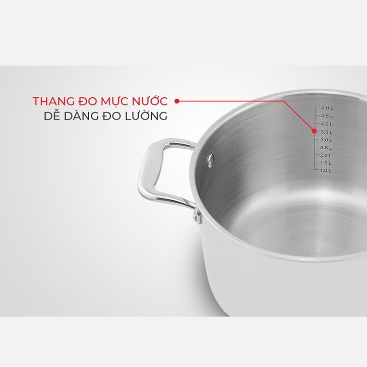 Nồi Inox 3 lớp cao cấp đáy liền Elmich Trimax XS EL-3748 size 24cm