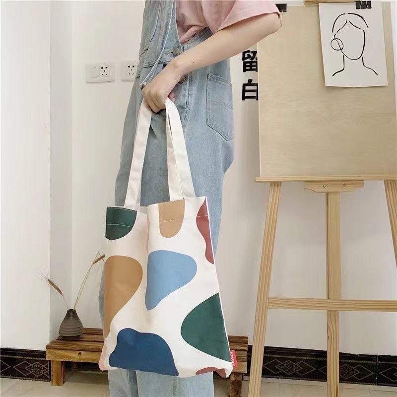 Túi tote Vải CANVAS MỀM ĐẸP đựng vừa a4 tặng PHONG CÁCH HÀN QUỐC TV91