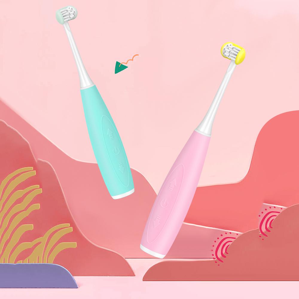 Bàn chải đánh răng điện cho trẻ em với bàn chải mềm 3d 3 chế độ đánh răng 2 phút hẹn giờ có thể sạc lại