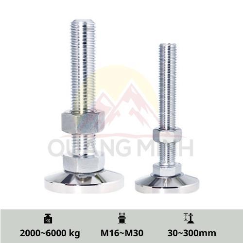 SSM/SSMS - Chân tăng chỉnh chiều cao chịu lực, inox 304, thép mạ, đế sắt M16, M20, M24, M30 cao cấp tiêu chuẩn Hàn Quốc
