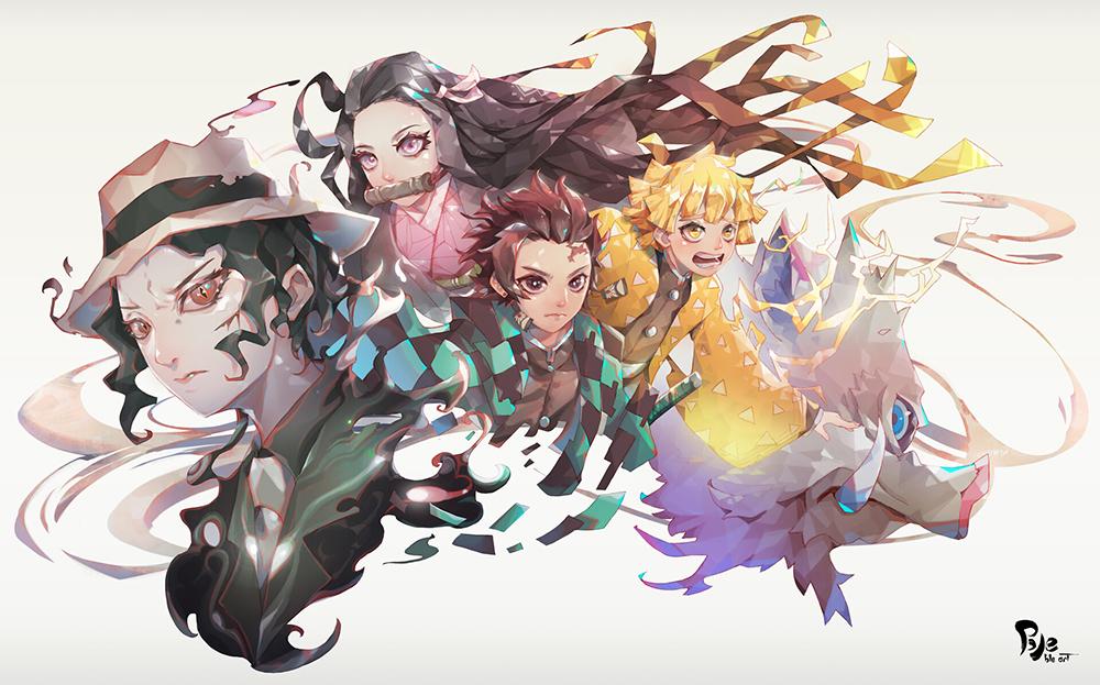 Poster A4 dán tường Anime, decal 21x30 trang trí có keo Demon Slayer Kimetsu no Yaiba (15).jpg