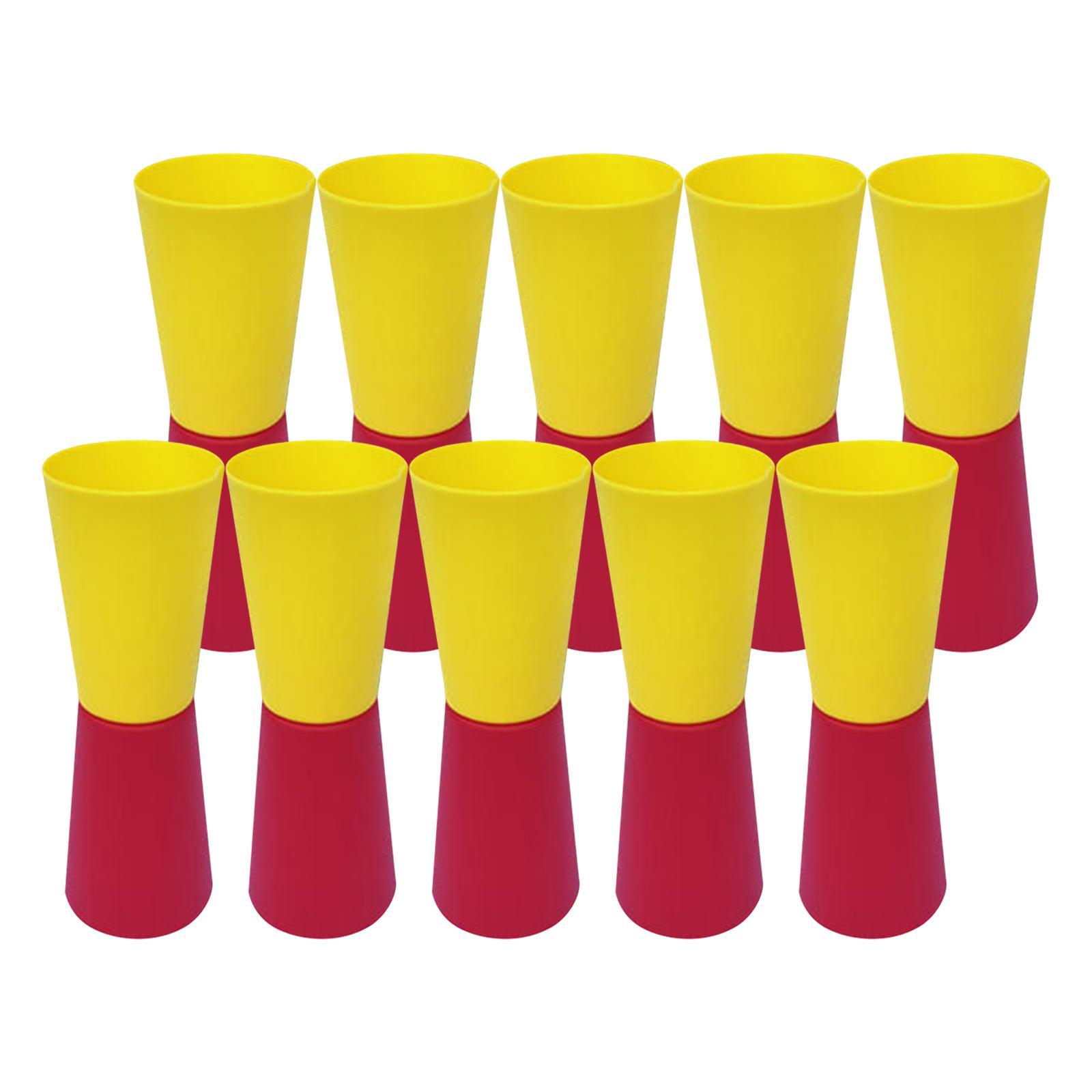 10 Pieces Flip Cups Speed Agility Training Aid for Kindergarten Gym with Net