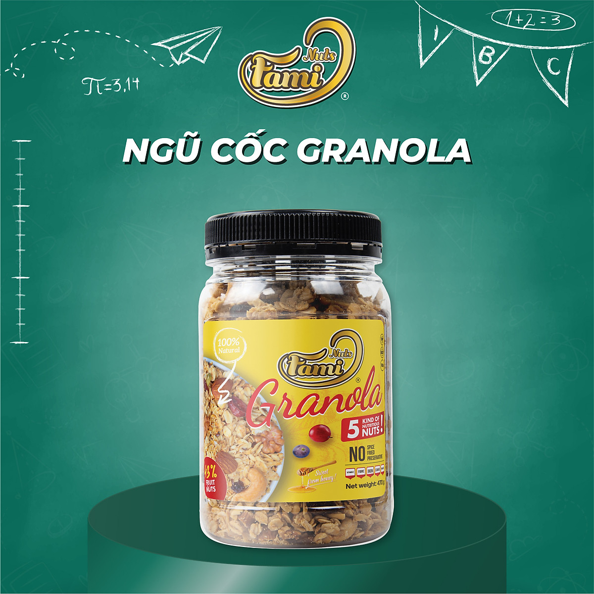 HẠT DINH DƯỠNG NGŨ CỐC GRANOLA FAMINUTS - Hũ Nhựa 470g - Ngũ Cốc Giảm Cân