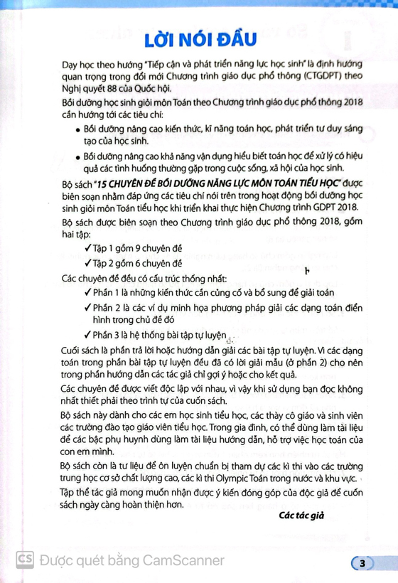 Combo - Sách 15 Chuyên đề Bồi dưỡng năng lực môn Toán Tiểu học Tập 1 + Tập 2