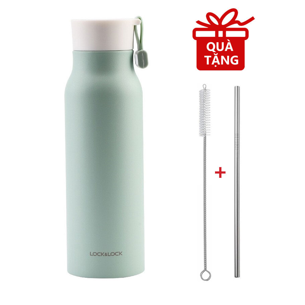 Bình Giữ Nhiệt Thép Không Gỉ Lock&amp;Lock Name Tumbler LHC4125 (500ml) - Hàng Chính Hãng, Chất Liệu Thép Không Gỉ, Giữ Nhiệt Nong và Lạnh Tốt - Tặng Kèm Ống Hút Inox Và Cọ Rửa Ống Hút